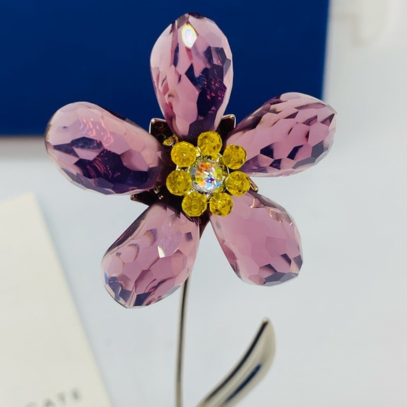 Swarovski Crystal Paradise Deoli Flower Amethist Original Box Swan Signed 677619 - Picture 2 of 16